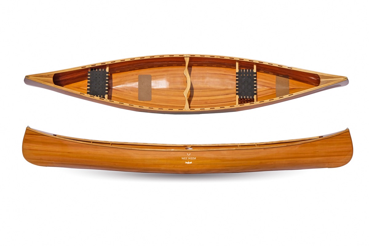 Wet Weim Varnished canoe